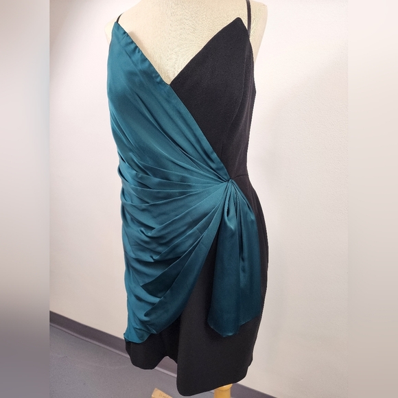 NWT Jill Stewart Women's Strapless Black & Green Mini Dress, Size 14 - Picture 9 of 13